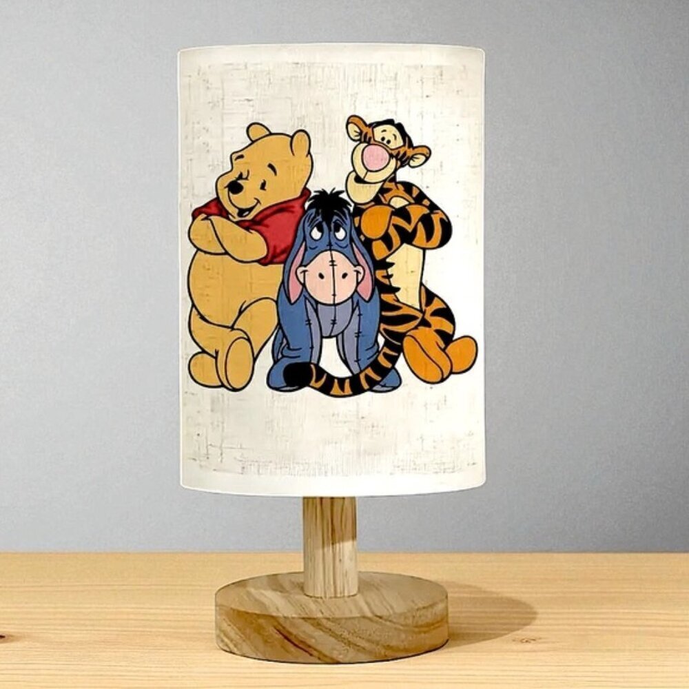 Winnie the Pooh Tigger Piglet Eeyore Character Lamp USB Fabric Shade USB Powered